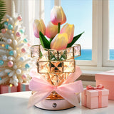 NuuNuy Mother's Day Gifts for Her, Birthday Gifts for Women,LED Tulip Cordless Night Light Dimmable Crystal Base with USB Charge, Small Night Light Home Decor,Gift for Xmas,Housewarming
