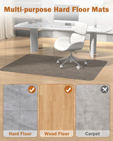 Blvornl Office Chair Mat for Hardwood Floor, 35.4"*47.2" Desk Computer Chair Mat for Hard Wood, Large Anti-Slip Hard Floor Protector Rolling Chair Mat, PVC Mat Desk Rug for Office and Dark Brown