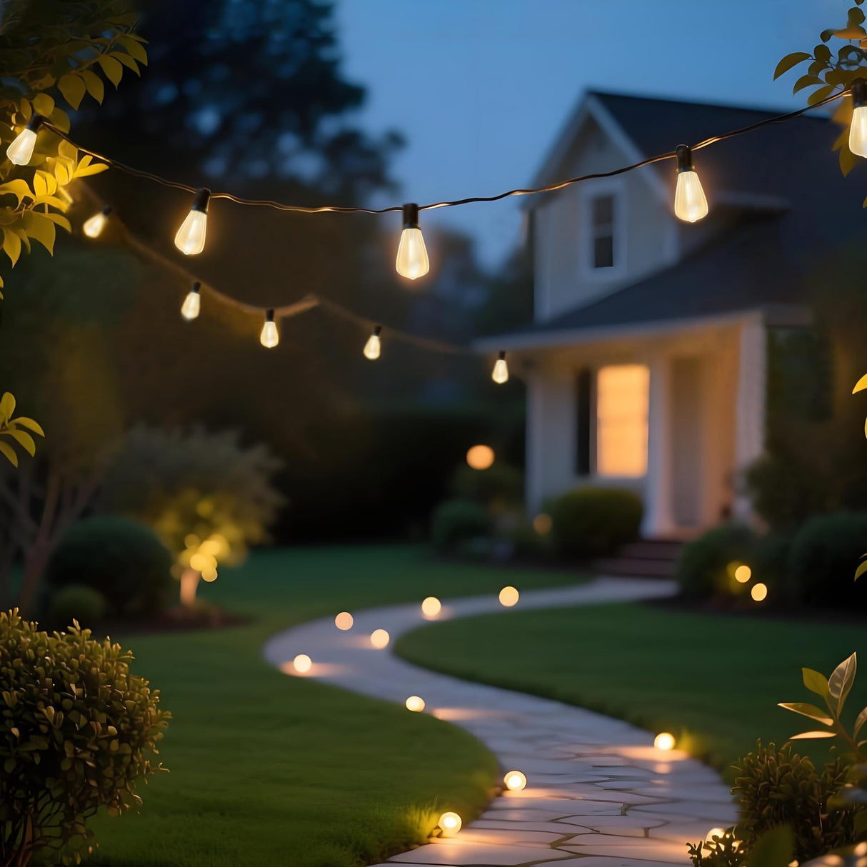 BLIATLUS 100FT Super Bright Solar String Lights Outdoor Waterproof with Remote Control 30+2 Shatterproof LED ST38 Bulbs for Porch Garden Market Bistro Patio Backyard Fence