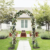 Garden Arch, Outdoor Flower Garden Arch Trellis, Sturdy Steel Arbor for Climbing Plants, Wedding Decoration, 7'8" H x 4'5" W, Dark Green