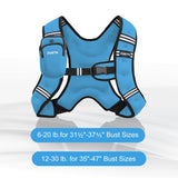 ZUETK Weighted Vest, 6lb/8lb/12lb/16lb/20lb/25lb/30lb Weight Vest with Reflective Stripe, Weighted Vest for Men Women Workout Equipment for Strength Training, Running, Jogging, Fitness, Weight Loss