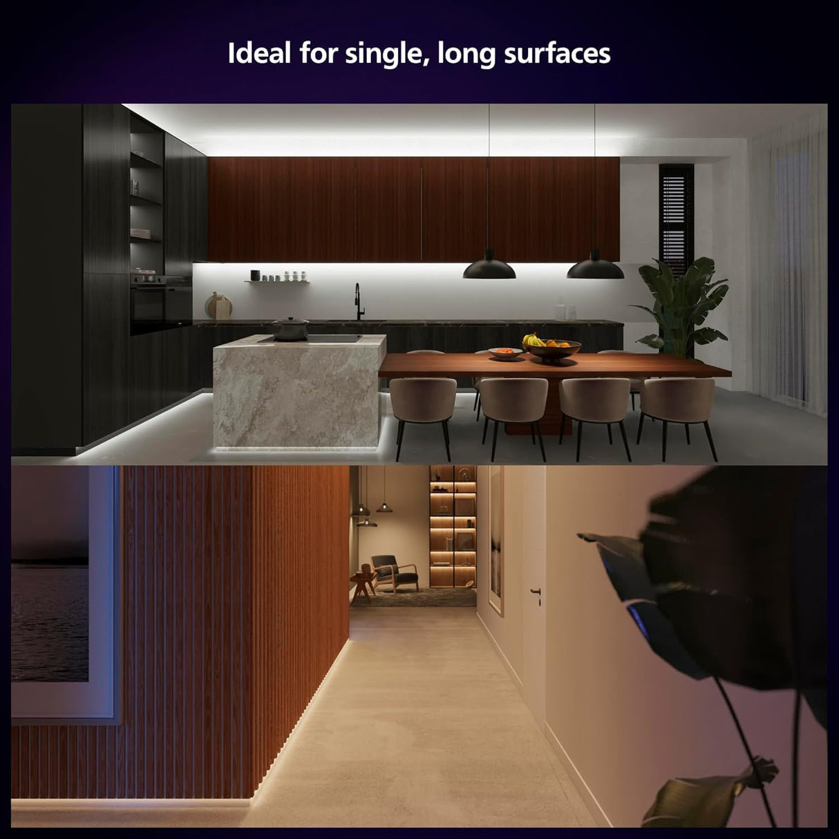 Philips Hue Indoor 33 Ft Smart LED Solo lightstrip Base Kit - 1 Pack - Control with Hue App - Compatible with Alexa, Google Assistant and Apple HomeKit