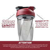 HELIMIX 1.5 Vortex Blender Shaker Bottle Holds Upto 20oz | No Blending Ball or Whisk | USA Made | Portable Pre Workout Whey Protein Drink Shaker Cup | Mixes Cocktails Smoothies Shakes | Top Rack Safe