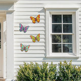 Daogtc Metal Butterfly Wall Decor - 9.6" Outdoor Fence Wall Art Decor, Hanging Decorations for Garden Yard Living Room Bedroom Patio Balcony(4 Pack)