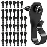HiGift 40 Pack String Light Hanger Hooks, Stainless Steel Light Clips Black, Outdoor Screw Hooks Rope Light Clips for Hanging Christmas Light, Plants, Party Light Wire and Led Fairy Led Light Clips