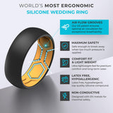 ThunderFit Men's Air Groove Silicone Rings, Breathable, 7.8mm Wide