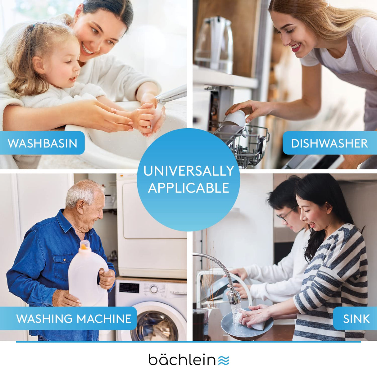 Bächlein Flexible Tubular Siphon for Kitchen Sink - Odour Trap with Double Appliance Connection - Siphon for The Kitchen Sink