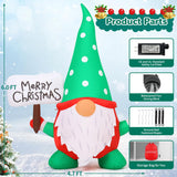 GOOSH 6 FT Christmas Inflatables Outdoor Gnome Decorations, Xmas Blow Up Yard Decor, Built-in LED Lights for Holiday Outdoor Indoor Lawn Garden