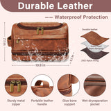 Personalized Toiletry Bag for Men, Gifts for Men, Christmas, Custom Leather Travel Shave Kit Cosmetic Hygiene Bag, Engraved Pattern Text, Ideal for Him, Dad, Groomsmen, Birthday, Anniversary, Father