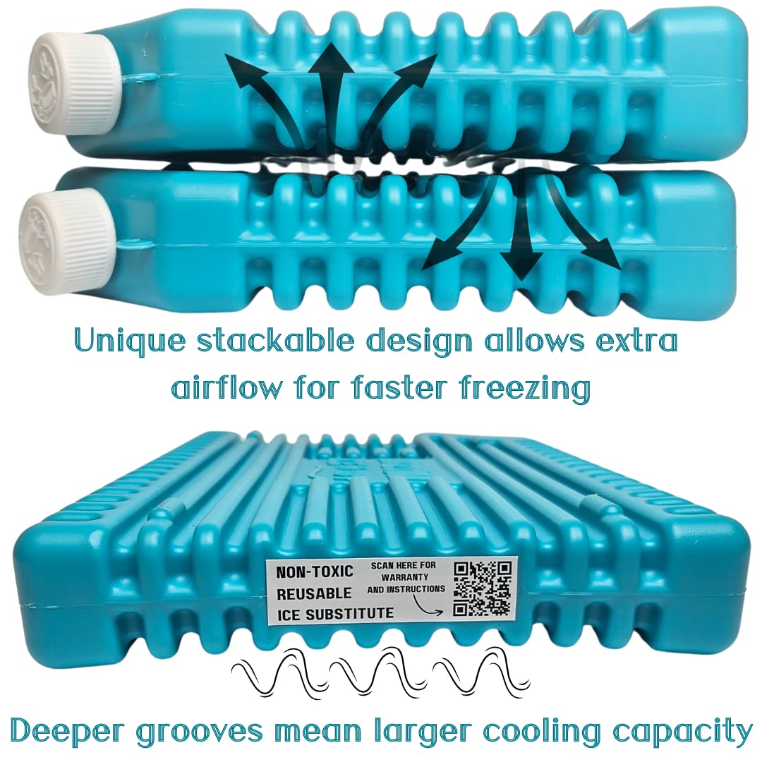 Arizona Ice Large Industrial Ice Packs | Replaces 10lbs of Ice |18°F (-8°C) | Deepest Grooves | May Freeze Drinks | USA Company | 12" x 9" | Two Pack