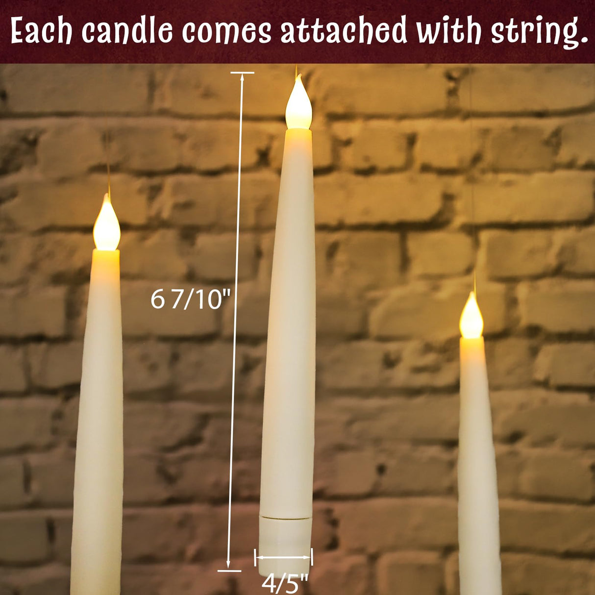 Halloween Decorations - Floating Candles with Wand - 12 Pcs Magic Flickering Warm Light Flameless Floating LED Candle Christmas Decor - Stocking Stuffers for Indoor Classroom Bedroom Party