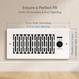 MOTCTQVD Smart Register Booster Fan for 4" x 10" Vents, Thermostat Control Improves Heating/Cooling, 10-Speed Quiet Vent Fan Booster with Remote Control for Floor or Wall Ducts