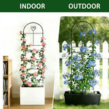 46.6" Metal Garden Trellis, 3-Section Plant Trellis for Climbing Plants Indoor & Outdoor, Plant Support for Large Pots, Grow Bags & Raised Beds, Roses, Tomato Plants & Vines, 1 Pack, Black