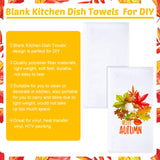 Patelai Sublimation Dishtowel Absorbent Multi Purpose Kitchen Dish Towels Blank DIY Dishcloth Bathroom Towel for Fall Christmas Kitchen Home Decor,16 x 24 Inch(16 Pieces)