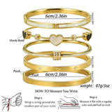 Gold Bangle Bracelets for Women, 18K Gold Plated Stainless Steel 5 Pcs Stackable Bangle Bracelet Set, Waterproof Non Tarnish Bracelets, Trendy Jewelry Gifts for Women