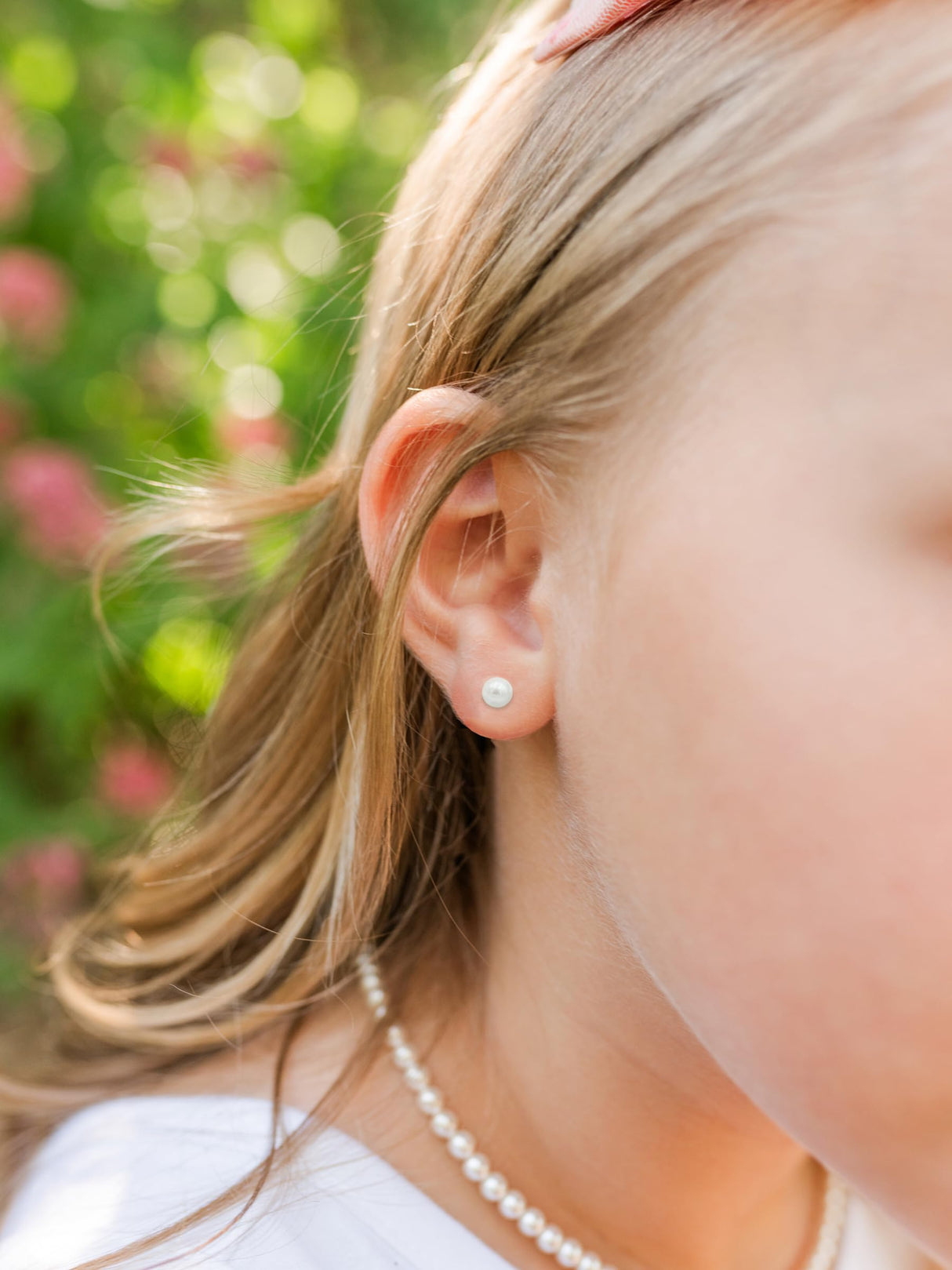 Precious Pieces Children's Freshwater Pearl Earrings, 14K Gold-Plated