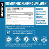 STAY ALIVE Diosmin Hesperidin 1000mg Complex, 120 Count, Citrus Bioflavonoids Rich Fruit Extract, 2 Month Supply, 100% Vegetarian, Non-GMO & Gluten Free Hesperidin and Diosmin Supplement Capsules