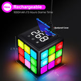 Xinbeiya Rechargeable Game Handheld Cube - 15 Fun Brain & Memory Game with Score Screen - Christmas Easter Birthday Gifts for Boys Girls Ages 6-12+ Years Old - Toy Gift Idea for Kids Teens (Black)