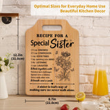Milcier Gifts for Sister, Sister Birthday Gifts, Recipe for A Special Sister Cutting Board, Sisters Gifts from Sister, Mothers Day Christmas Gifts for Sister Sister Adult