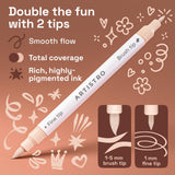 ARTISTRO 24 Skin Tones Dual-Tip Acrylic Paint Marker Pens for Drawing