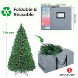 BALEINE 7.5 ft Christmas Tree Storage Bag, Heavy Duty 900D Oxford Fabric with Reinforced Handles and Dual Zippers Wide Opening, Extra Large Storage Container for Trees and Decorations (Grey)
