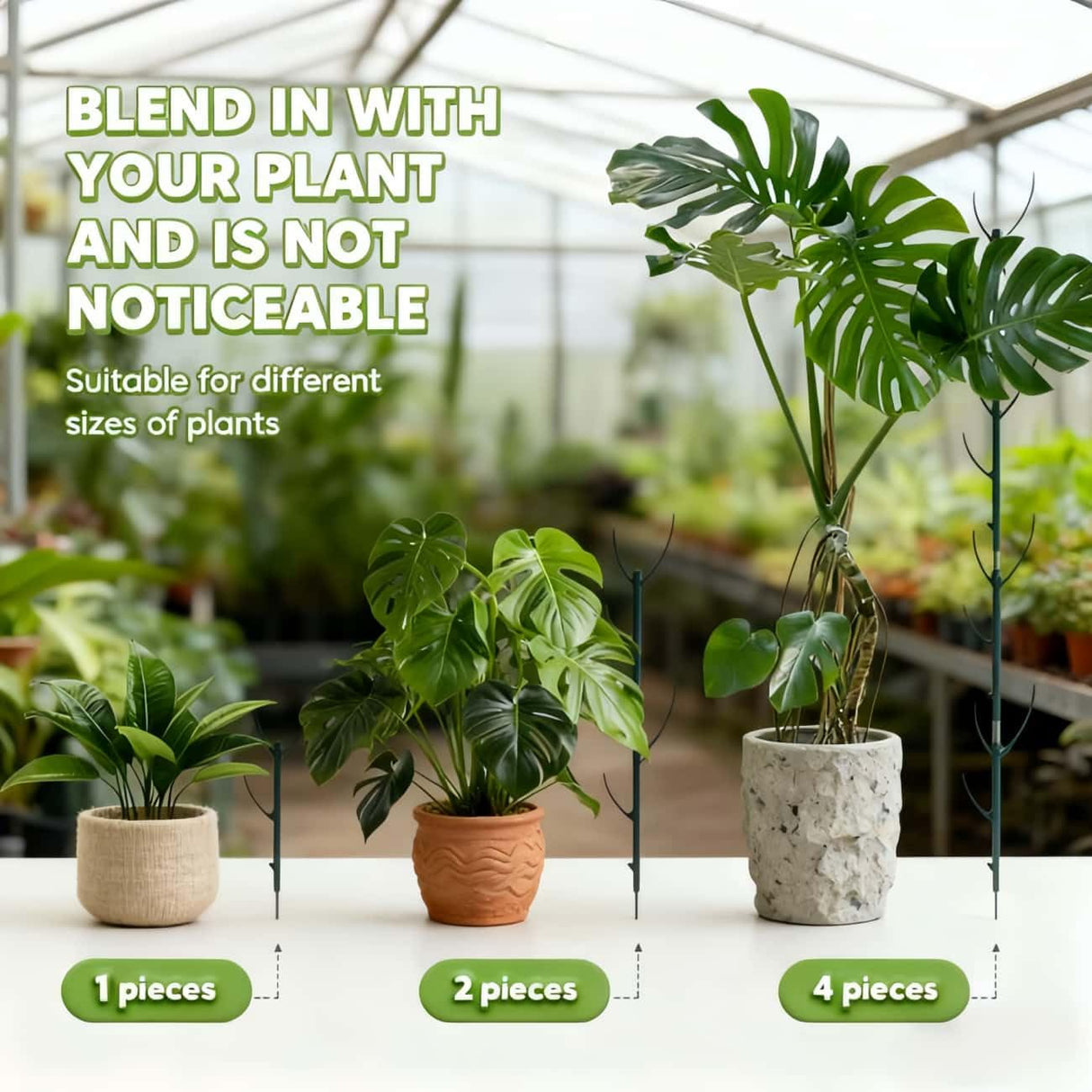 Stackable Monstera Plant Support Stakes，Plant Stand Indoor，Stackable Monstera Plant Support Stakes，Plant Stand Indoor，Garden Tools & Garden Accessories, Equipped with clipsstrapsVelcro (5pack)