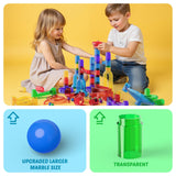 Marble Run, 109 Pcs Marble Maze Race Building Blocks Toy Game & STEM Learning Toys Christmas Birthday Gift for Kids Aged 3-12