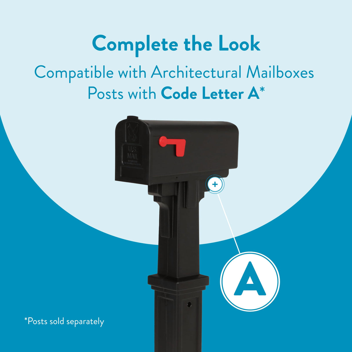 Architectural Mailboxes Parsons™ Rust-Proof Plastic Post Mounted Mail Box for Outside, Black, Medium Curbside Mailbox, USPS Approved for Residential Delivery