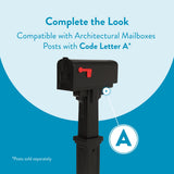 Architectural Mailboxes Parsons™ Rust-Proof Plastic Post Mounted Mail Box for Outside, Black, Medium Curbside Mailbox, USPS Approved for Residential Delivery