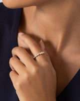 PAVOI 14K Yellow Gold Plated Oval Eternity Band for Women - Oval Cubic Zirconia Rings for Women - Stackable Wedding Band for Brides - Promise Eternity Ring Jewelry Gifts - Size 7