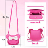 Pretend Play Toddler Girl Purse with Makeup Toys Set, Little Girls Purse Toys for 3 4 5 6 7 Year Old Girl Gifts, Kids Purse for Christmas, Birthday Gifts for Ages 3-5 4-5 6-8 Rose Red