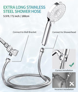 SR SUN RISE Filtered Shower Head with Handheld High Pressure 9 Spray Mode Showerhead Detachable Shower Head Water Softener Filters Beads for Hard Water Remove Chlorine 1 Filter Chrome