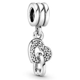 PANDORA Interlocking Hearts Dangle Charm - Compatible Moments - Stunning Women's Jewelry - Gift for Her - Made with Sterling Silver & Cubic Zirconia - With Gift Box