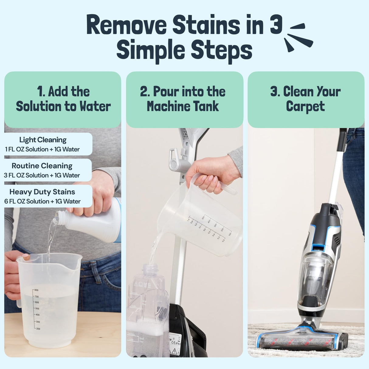 Sunny & Honey Carpet Cleaner Shampoo Solution for Machines, 32floz Mint