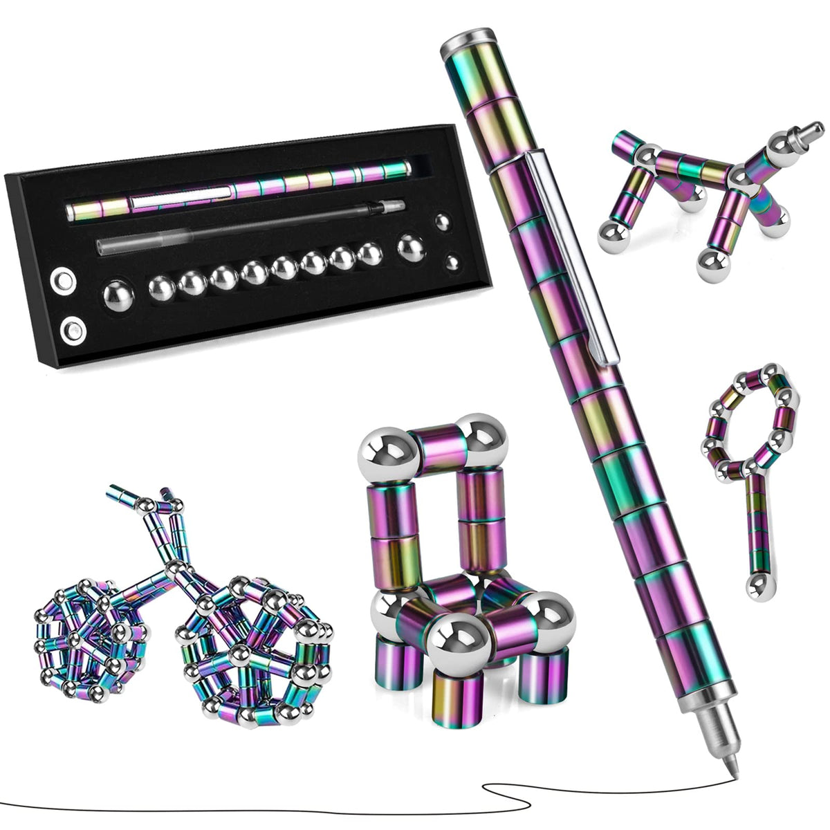 LARAH Fidget Pen and Stress Relief Desk Toy for Adults and Teens（Colorful）