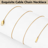 Gacimy 1.1mm 14K Gold Plated Cable Chain Necklace for Women, 22 Inches