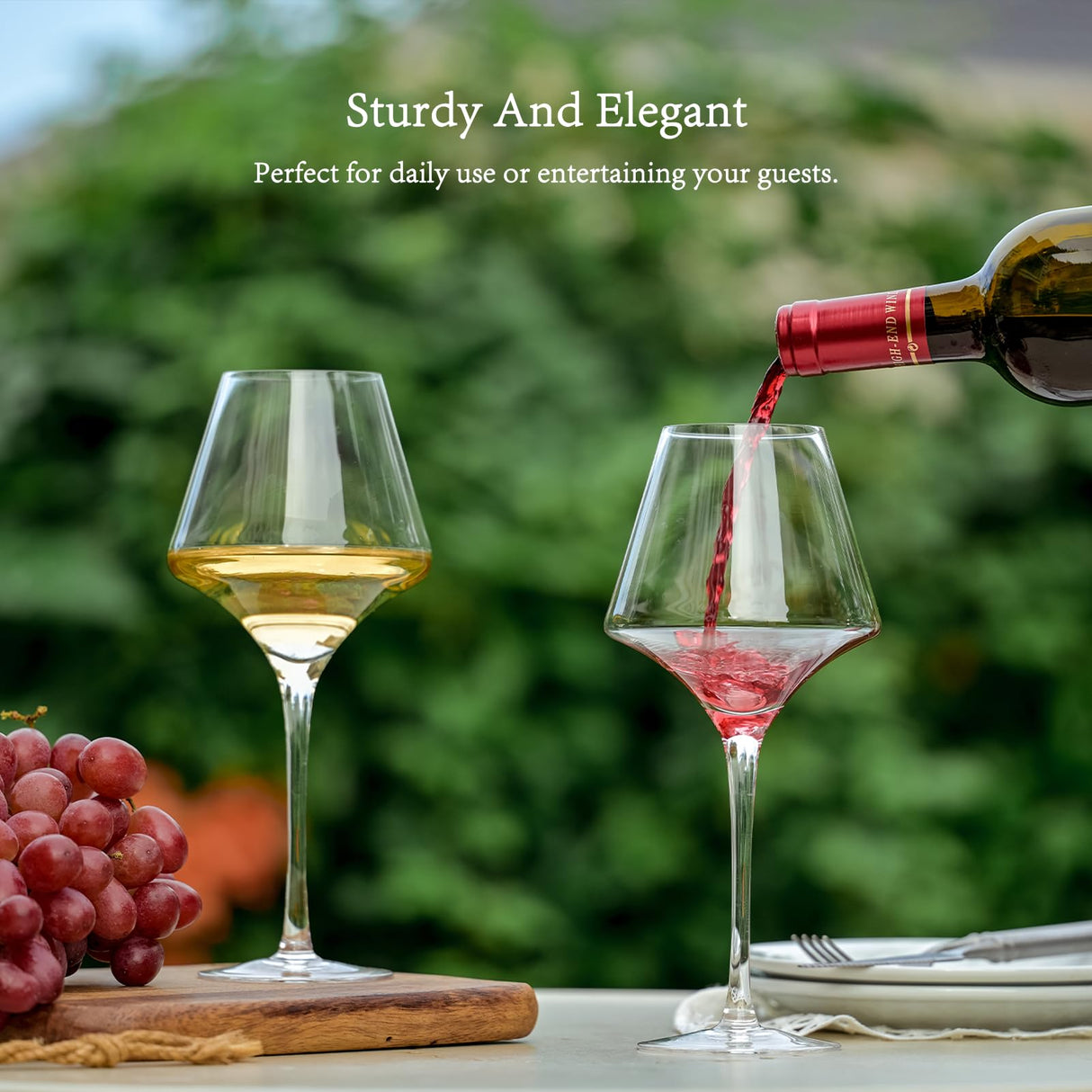 BCALIFE Red Wine Glasses Set of 4 – 20 oz Premium Crystal Wine Glass With Long Stem – Hand Blown Large Burgundy Wine Glasses – Unique Gift for Wedding, Anniversary, Christmas