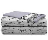 Jay Franco Kids Sheet Set with Fitted, Flat Sheets & Pillow Cover - Ultra-Soft Bedding with Pillowcase for Room Decor, White - Nightmare Before Christmas, 3 Piece Twin
