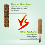 Bluepro 4 Pcs 15 Inch Plastic Moss Pole for Plants Monstera Set with 5.3oz/150g Sphagnum Moss, Plant Poles for Climbing Plants, Plant Support for Indoor Plants, Garden Ties