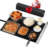 VTAR Electric Food Warming Mat Tray Warmer for Party Buffet Servers, Dual-Zone Heating with Independent Temperature Control, Hot Logic Heating Heater, Full Surface Keep Warm - Black