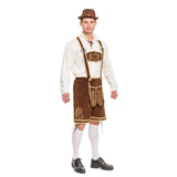 Spooktacular Creations Halloween Men Oktoberfest Costume Set, Lederhosen Men with German Bavarian Hat, Beer Costume, Adults Halloween Brown Outfit for Beer Festival Party (Large)