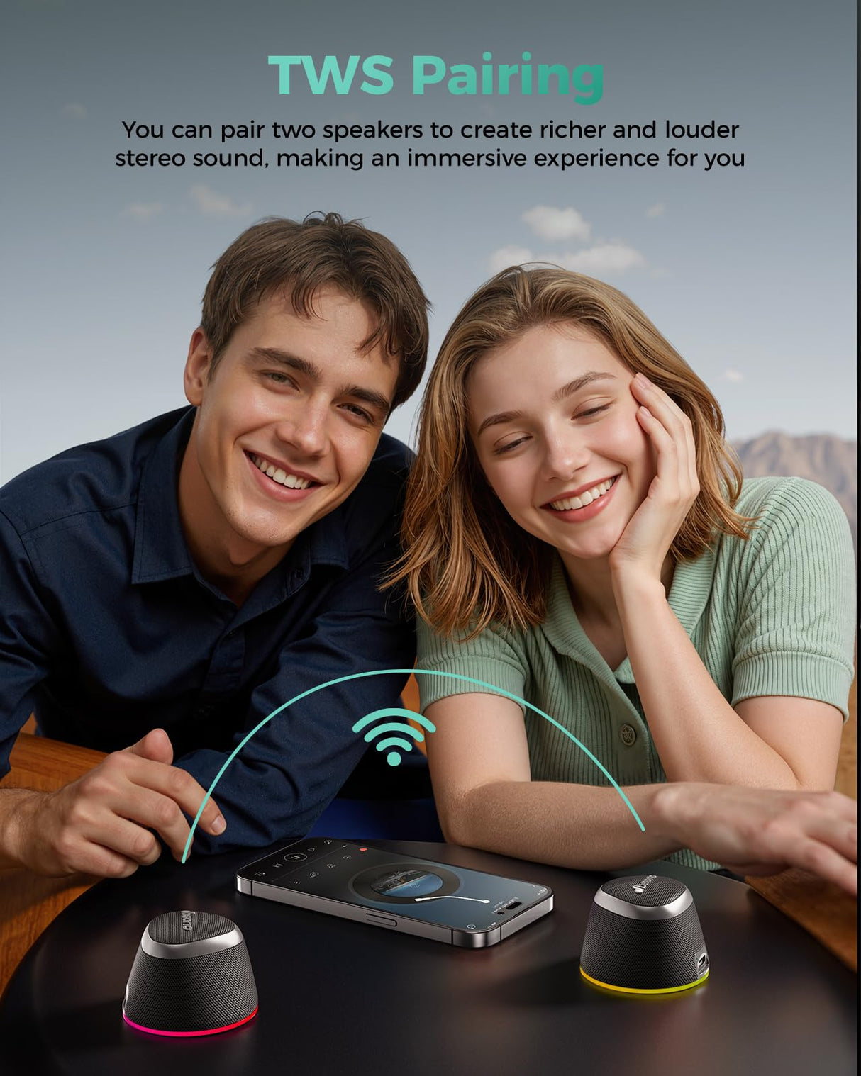 Stocking Stuffers for Men Women Teens: White Elephant Gifts for Adults HD Sound Bluetooth Speaker with Phone Stand, Cool Gadgets, Christmas Birthday Anniversay Gifts Ideas Girl Trendy Stuff-Black