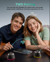 Stocking Stuffers for Men Women Teens: White Elephant Gifts for Adults HD Sound Bluetooth Speaker with Phone Stand, Cool Gadgets, Christmas Birthday Anniversay Gifts Ideas Girl Trendy Stuff-Black