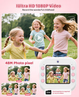 Instant Print Camera for Kids, DITUPAN Kids Camera with Front & Rear Camera for Selfie, Prints 1080P Videos, Christmas Birthday Portable Toys Gifts for Boys Girls Ages 3-12 (Pink)