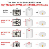 2 HEPA Filter + 2 Foam Flet Filter Kit for Shark Rotator Pro Lift-Away NV500 NV501 NV505 NV552 HEPA Filter & Foam Filter Kit, Part # XFH500 & XFF500