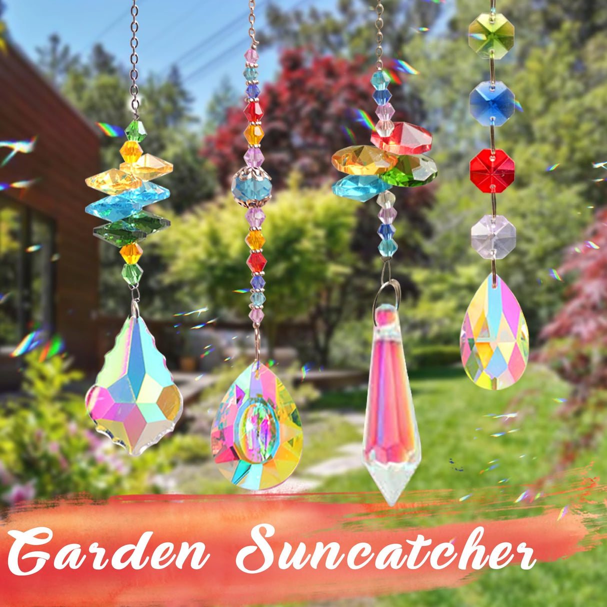 LPKADQA 500PCS DIY Sun Catcher Kit, Crystal Beads for 12 Suncatchers DIY