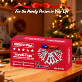 19-Piece Super Thin Open-End Wrench Set, SAE 1/4"-1-1/16" & Metric 5.5–27 mm, 3 mm Thickness Slim Wrench Set for Tight Spaces, Nickel Plated Flat Wrenches with Red & Blue Rolling Storage Pouches