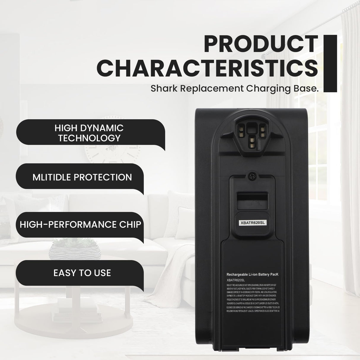 Replacement for Shark XBATR620SL XBATR625SL XBATR625SLEU Vacuum Battery, Compatible with Shark Stratos IZ540H IZ562H IZ531H IZ541H IZ500 LZ500 UZ565H Pro Cordless Vacuum Cleaner Battery 21.6V 2500mAh
