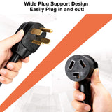 WELLUCK 1.5FT 3 Prong to 4 Prong Dryer Adapter, 3 to 4 Prong Dryer Plug Adapter, 4 Prone Dryer Outlet Adapter, 14-30P Male to 10-30R Female Receptacle for Old Clothes Dryer Converter, 30A, 250V