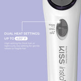 KISS Instawave Deluxe Automatic Rotating Curling Iron, Patented Automotic Spinner, 2-Way Rotation, 1” Ceramic Ionic Wand, Dual Heat Settings, 420° Max Temperature, Black & White